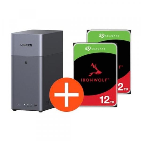 Ugreen NASync DH2300 NAS System 2-Bay inkl. 2x Seagate IronWolf ST12000VN0008 - Storage Server