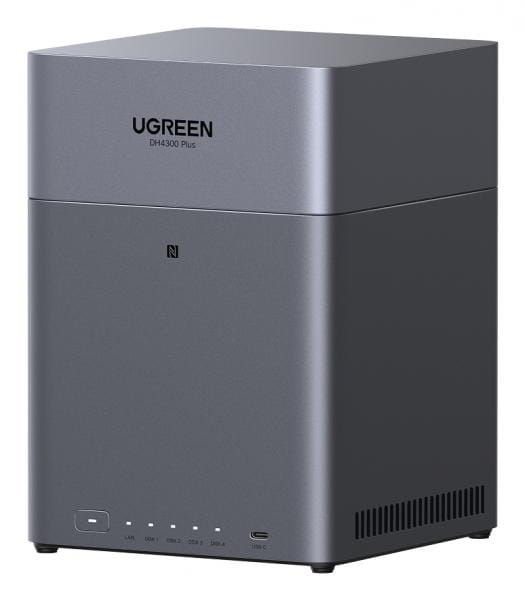 Ugreen DH4300 Plus, NAS, Mini Tower, 8 GB, LPPDDR4X, UGOS Pro, Grau