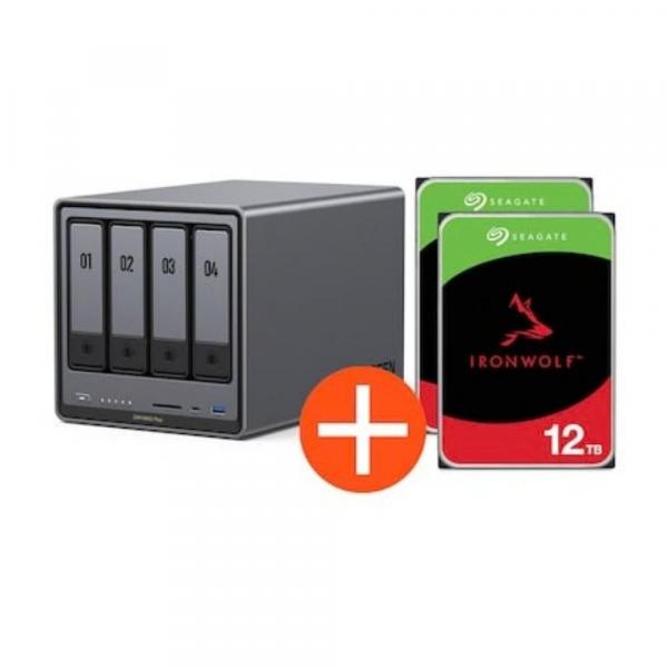 Ugreen NASync DXP4800 Plus NAS System 4-Bay inkl. 2x Seagate IronWolf ST12000VN0008 12 - Storage Server