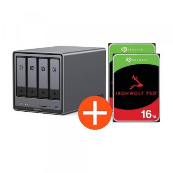 Sistema NAS Ugreen DXP4800 Plus de 4 bahías incluyendo 2x Seagate IronWolf - Almacenamiento - Servidor de almacenamiento