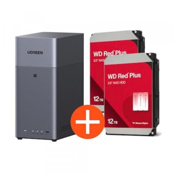 Ugreen NASync DH2300 NAS System 2-Bay inkl. 2x WD WD120EFGX HDD - 12 - Storage Server