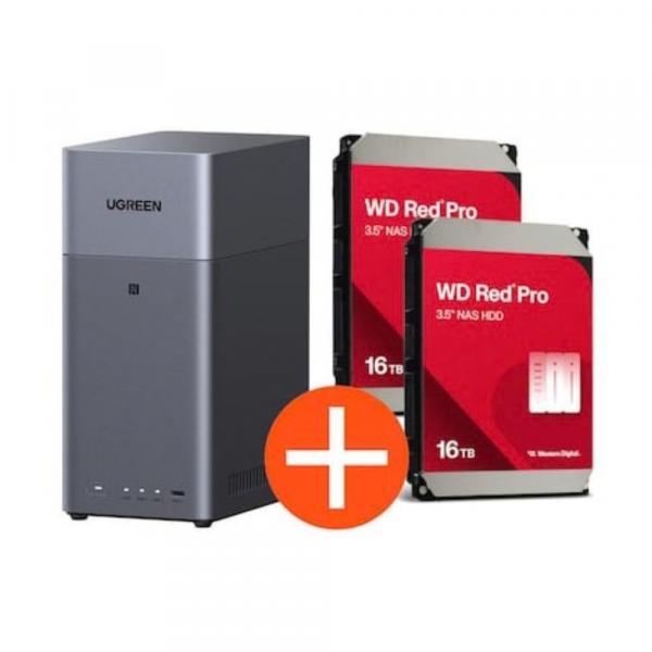 Ugreen NASync DH2300 NAS System 2-Bay inkl. 2x WD WD161KFGX HDD - 16 - Storage Server