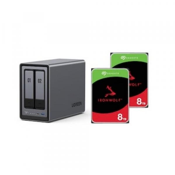 Ugreen NASync DXP2800 NAS System 2-Bay incl. 2x Seagate IronWolf ST8000VN002 8 - Storage Server
