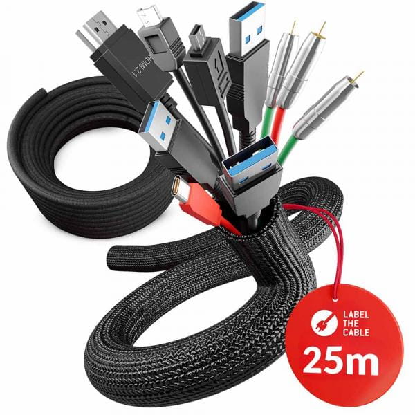 LTC PRO Cable Tube 25 | Kabelschlauch, schwarz, 25 Meter, 25mm Durchmesser (PRO 5110)