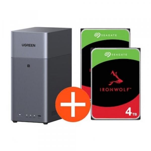 Ugreen NASync DH2300 NAS System 2-Bay inkl. 2x Seagate IronWolf ST4000VN006 - Storage Server